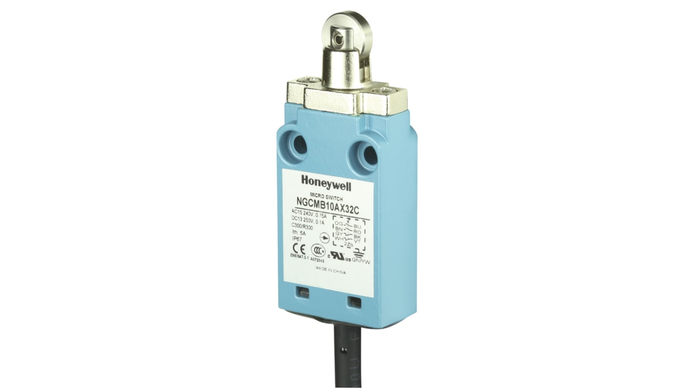 Honeywell NGC Series Roller Plunger Limit Switch, 2NO/2NC, IP67, DPDT, Metal Housing, 10mA Max