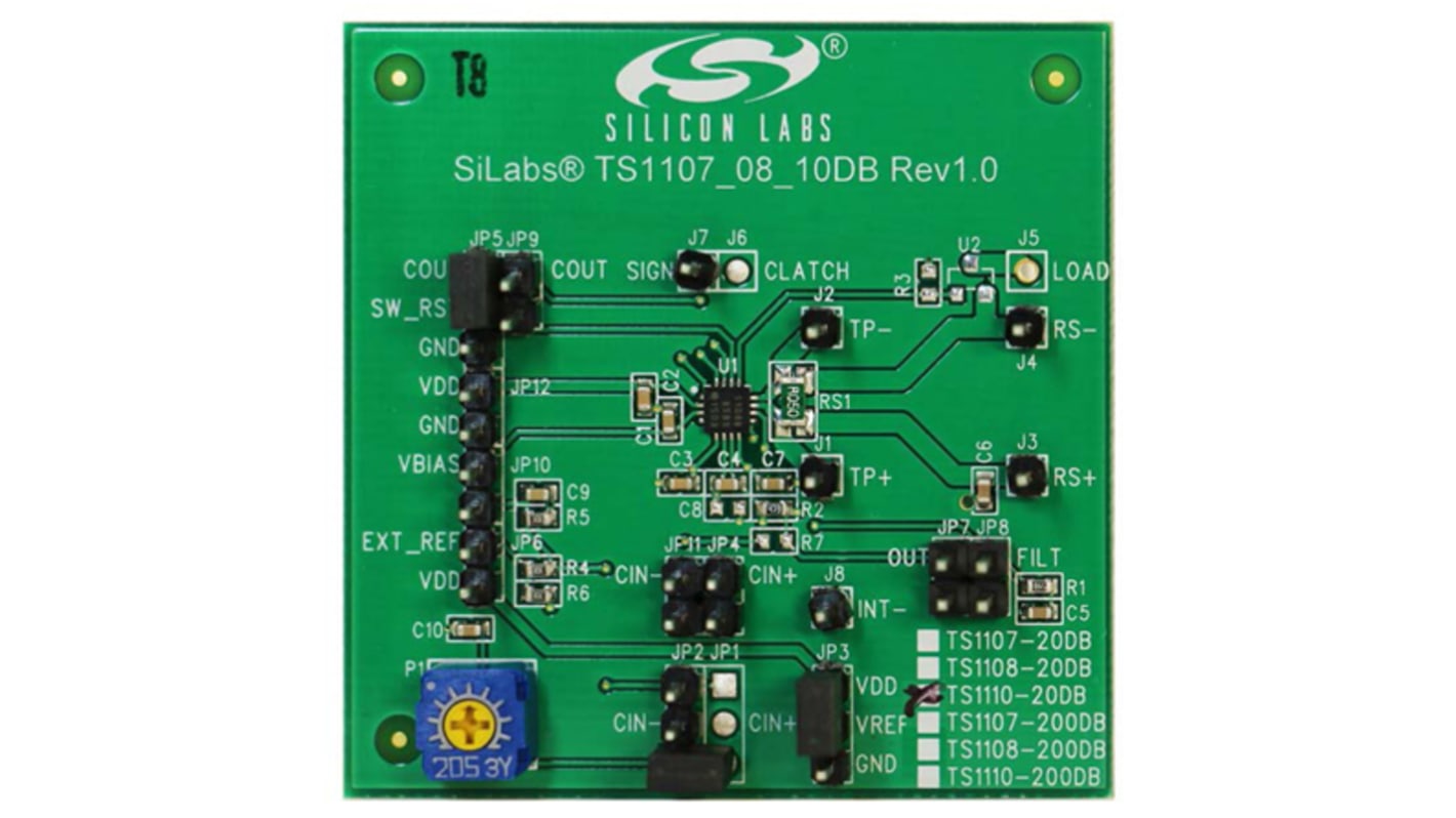 Placa de demostración Amplificador de detección de corriente Silicon Labs - TS1110-20DB