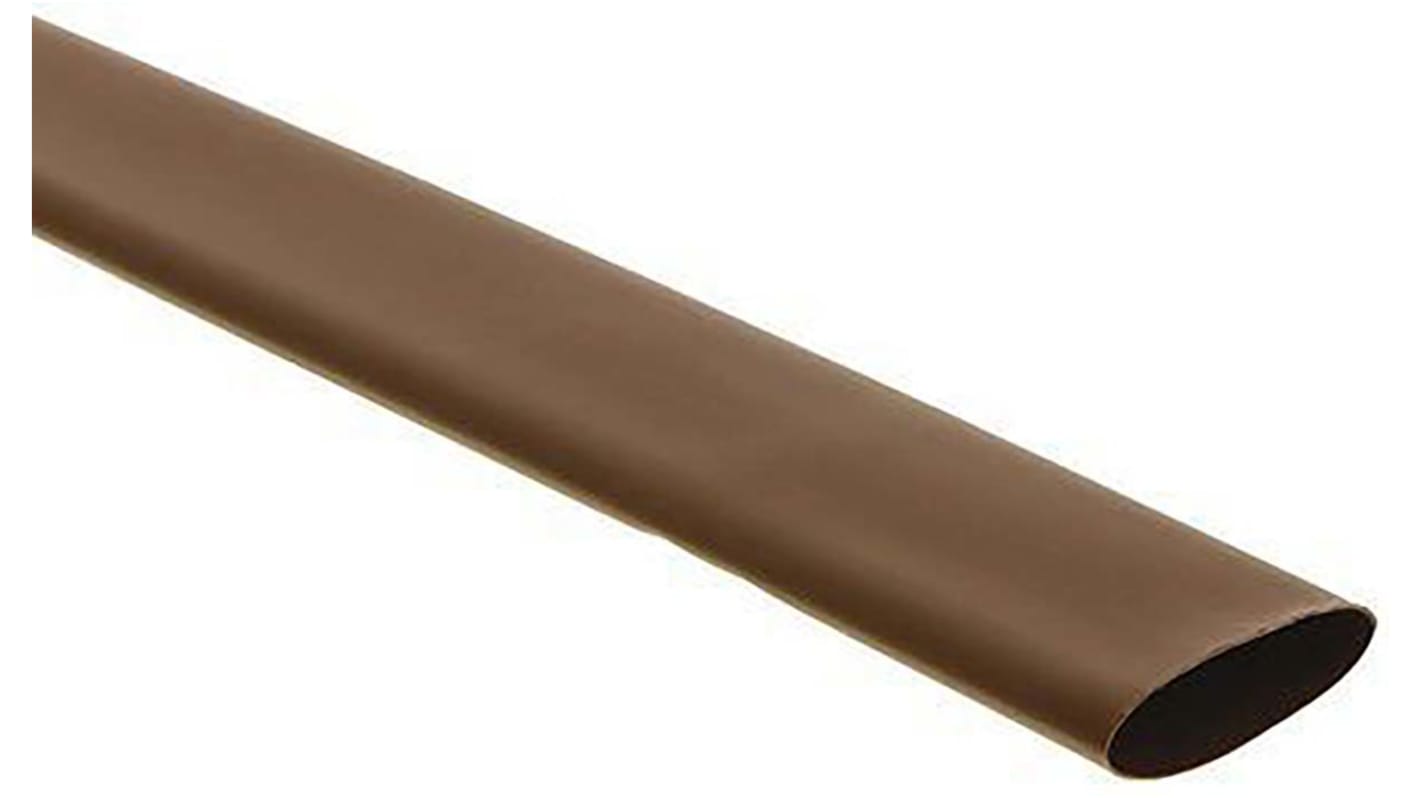 TE Connectivity Heat Shrink Tubing, Brown 2.4mm Sleeve Dia. x 1.2m Length 2:1 Ratio, RNF-100 Series