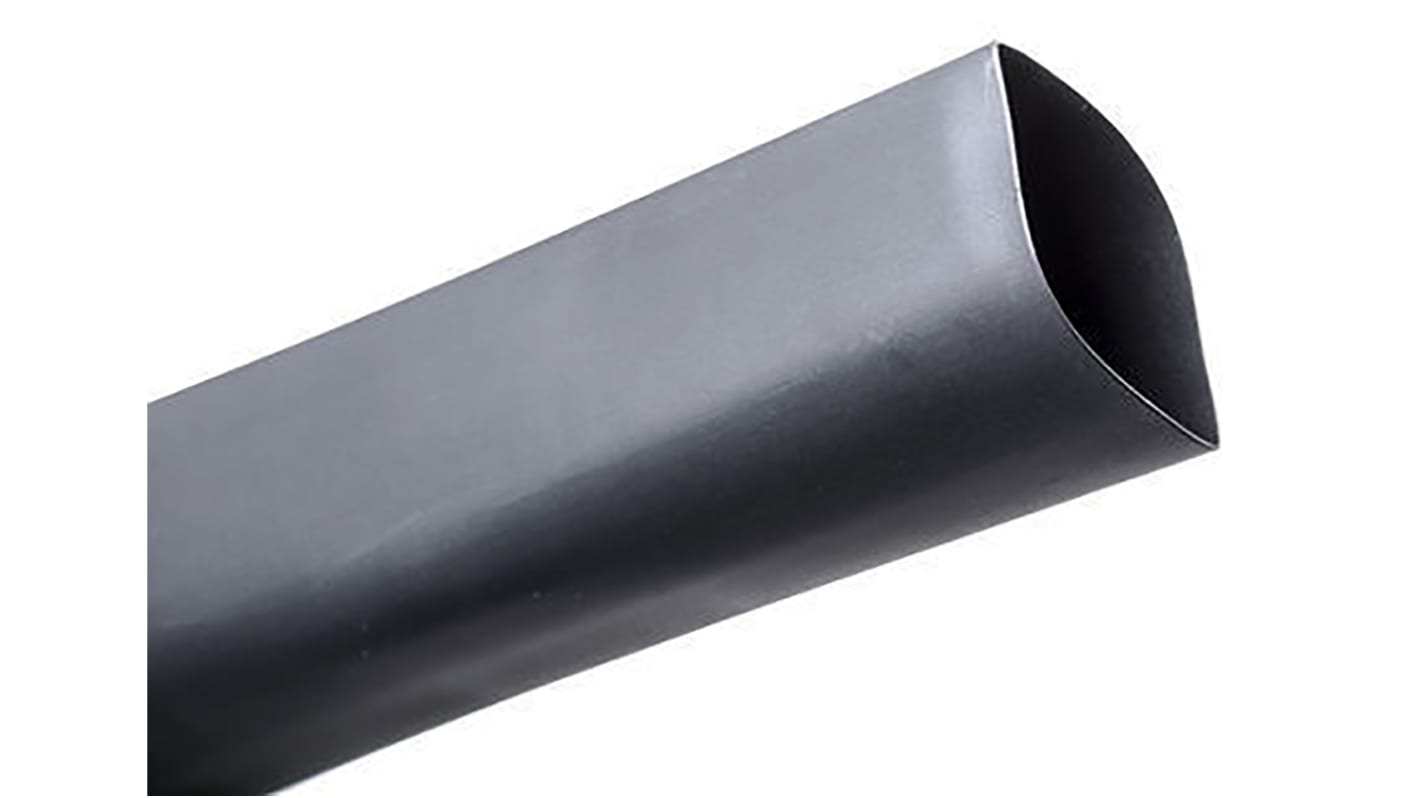 TE Connectivity Heat Shrink Tubing, Black 19.1mm Sleeve Dia. x 1.2m Length 2:1 Ratio, RNF-100 Series