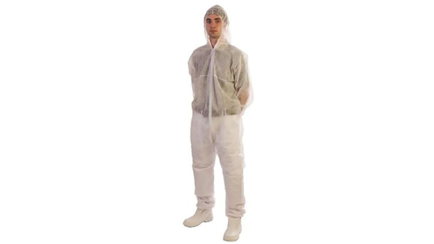 Mono desechable Unisex RS PRO de color Blanco, talla XXL, propiedades: Protección parcial frente la suciedad y la grasa