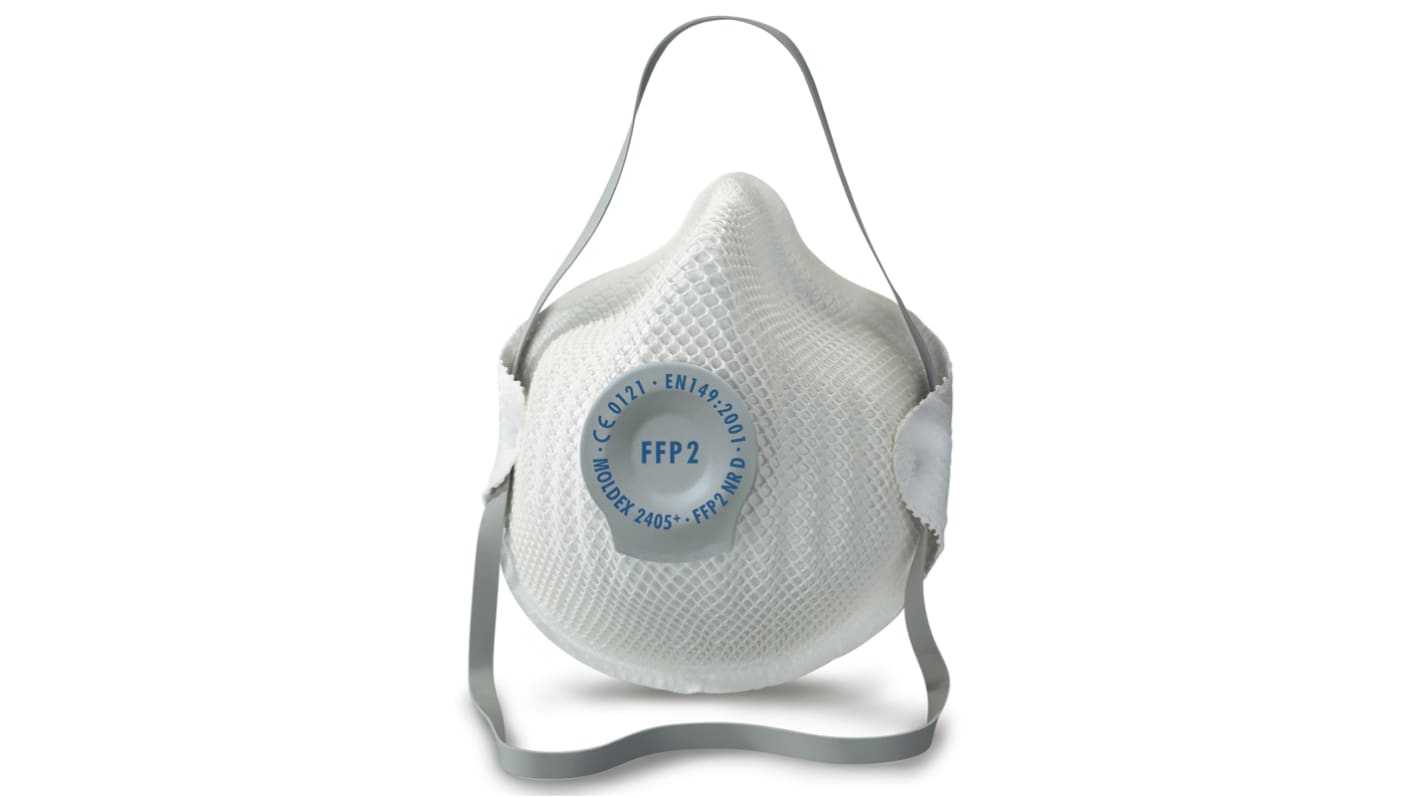 Masque respiratoire jetable Moldex FFP2, avec soupape, Bleu, Blanc