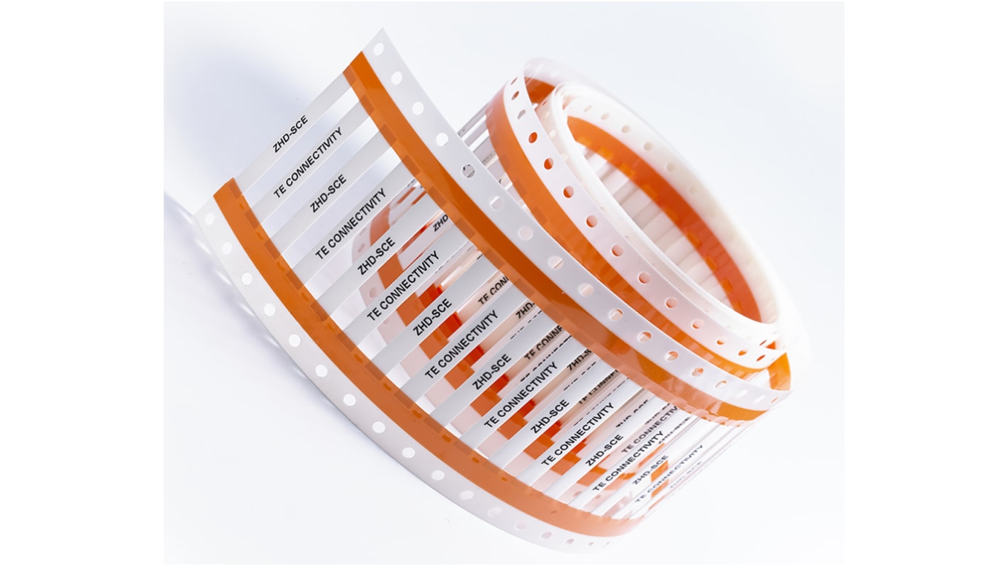 TE Connectivity ZHD-SCE White Heatshrink Labels, 50mm Width, 250 Qty