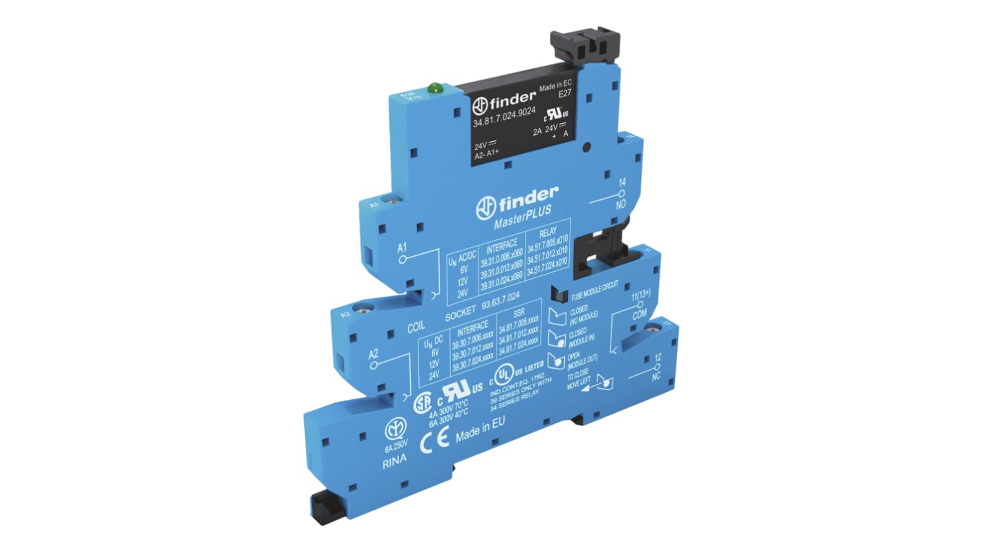 39.30.0.240.9024 Finder 39 Series Interface Relay, DIN Rail Mount