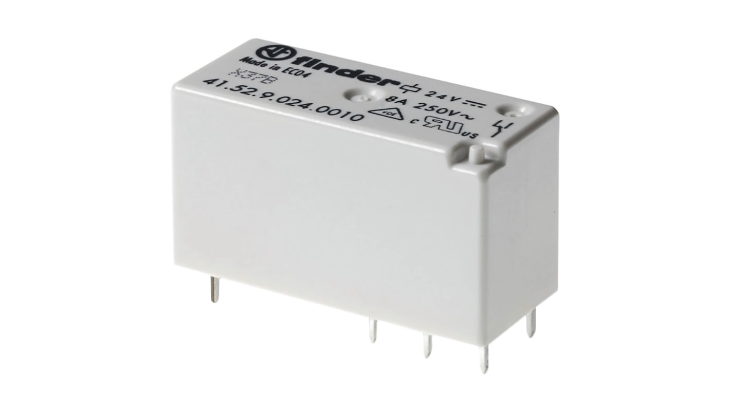 Finder PCB Mount Power Relay, 230V ac Coil, 8A Switching Current, DPDT