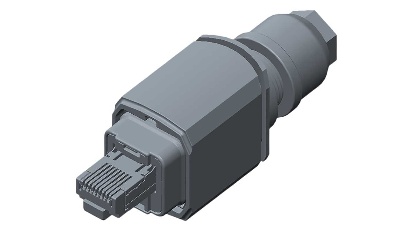 TE Connectivity 215875 Series Male RJ45 Connector, Cable Mount, Cat5e, Shielded, Unshielded Shield