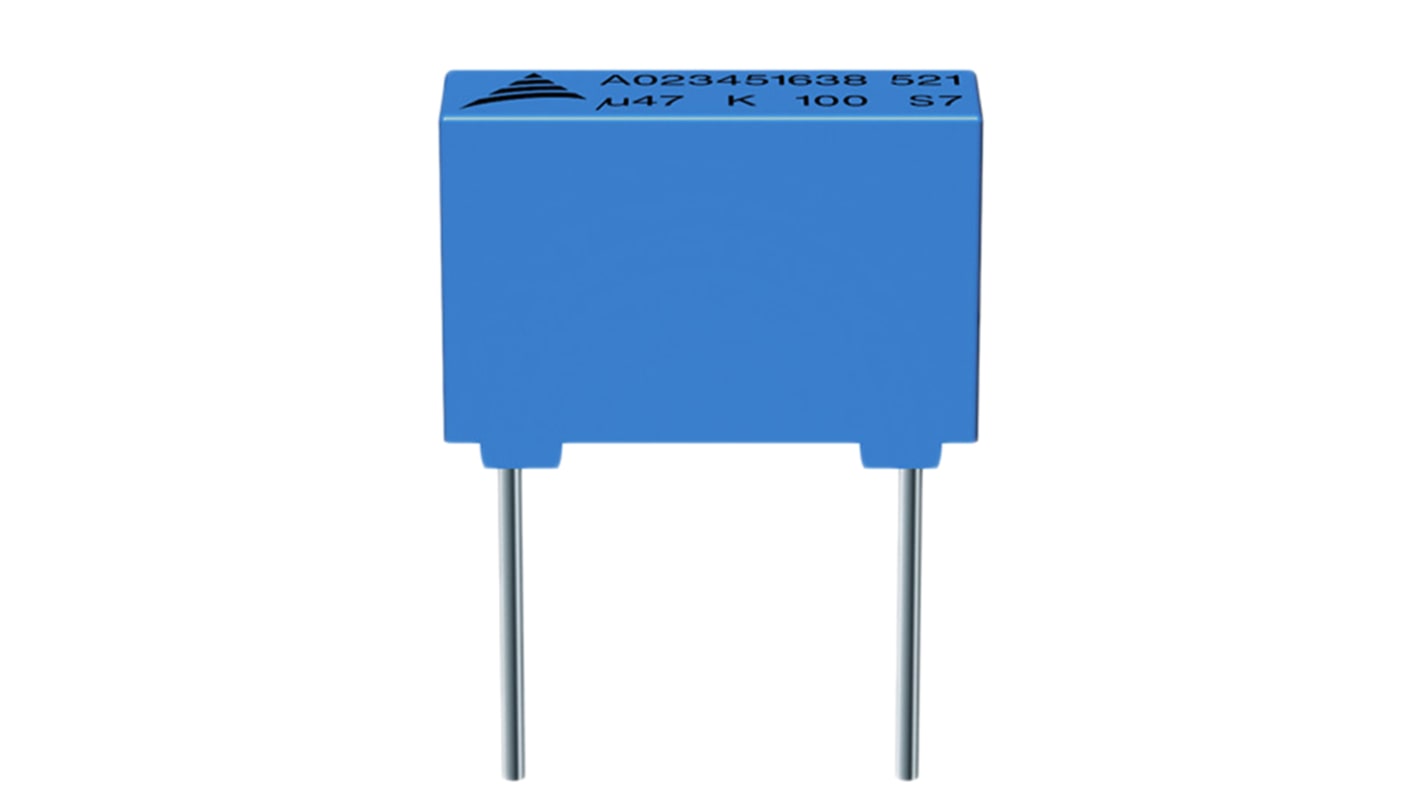 EPCOS B32521 Polyester Film Capacitor, 100V dc, ±5%, 100nF, Through Hole