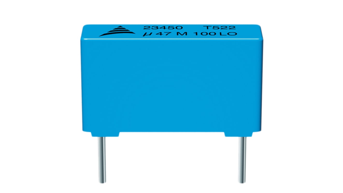 Condensador de película EPCOS, 10μF, ±10%, 63V dc, Montaje en orificio pasante