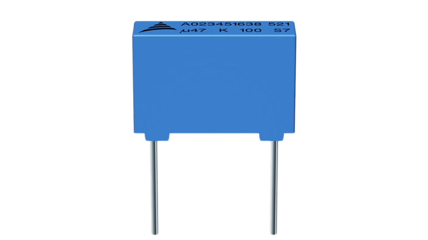 Condensador de película EPCOS, 10nF, ±10%, 63V dc, Montaje en orificio pasante