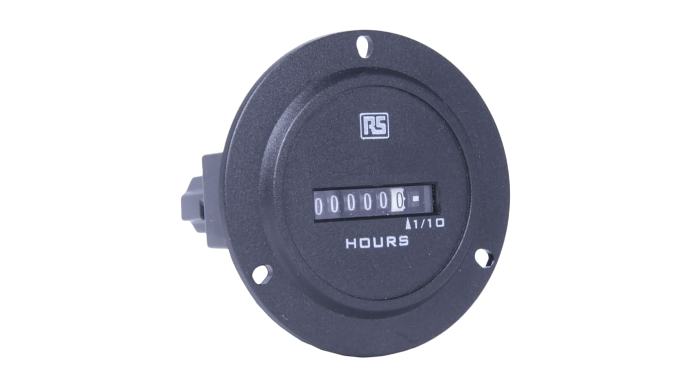 RS PRO Hour Meter Counter, 6 Digit, 50Hz, 4 → 30 V ac/dc