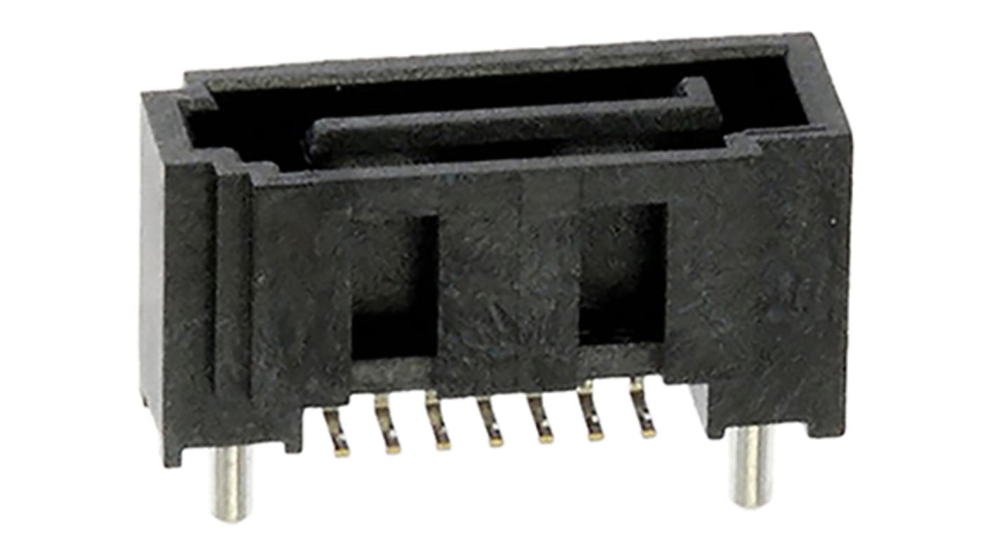 Molex SATA Series Straight Surface Mount PCB Header, 7 Contact(s), 1.27mm Pitch, 1 Row(s), Shrouded