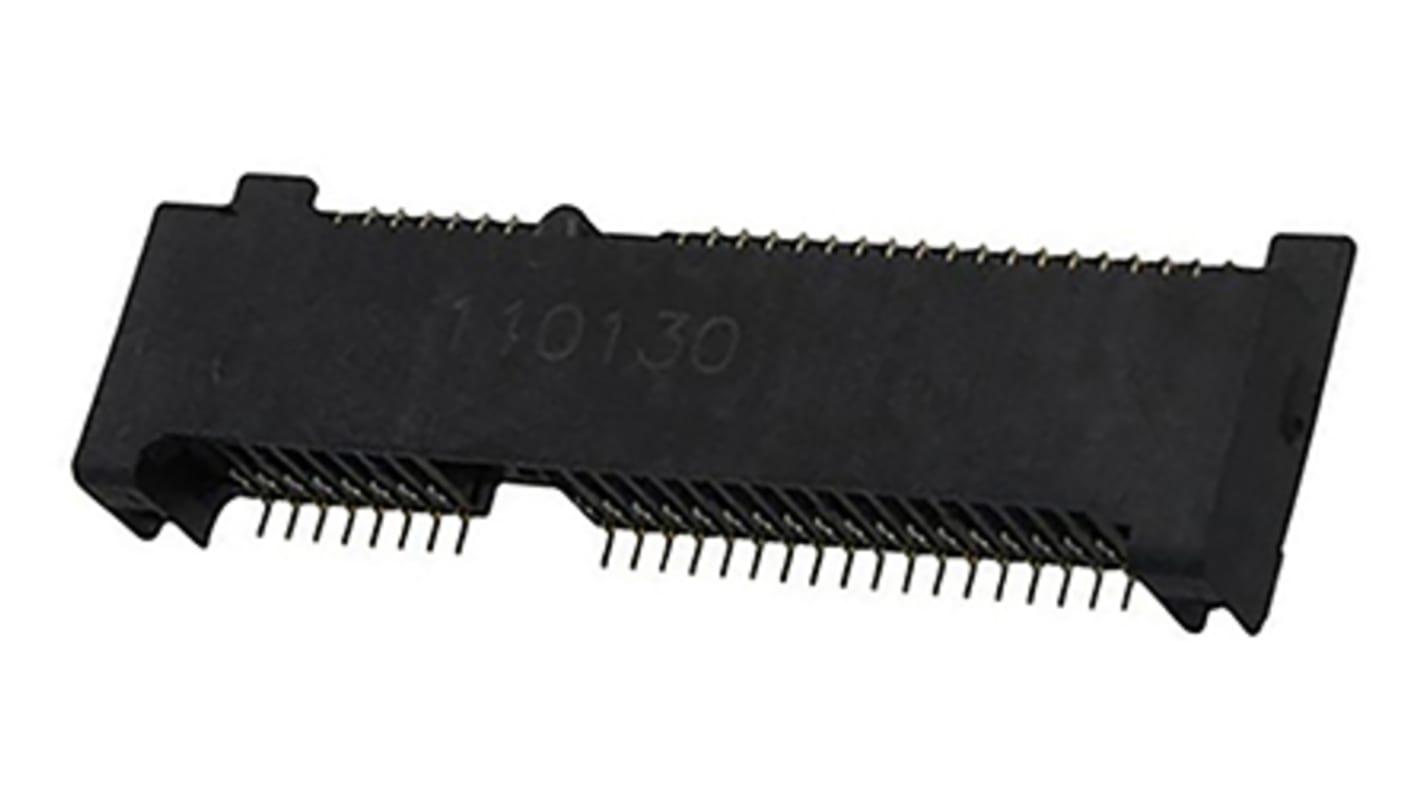 Molex 67910 Series Right Angle Edge Connector, Surface Mount, 52-Contacts, 0.8mm Pitch, Solder Termination