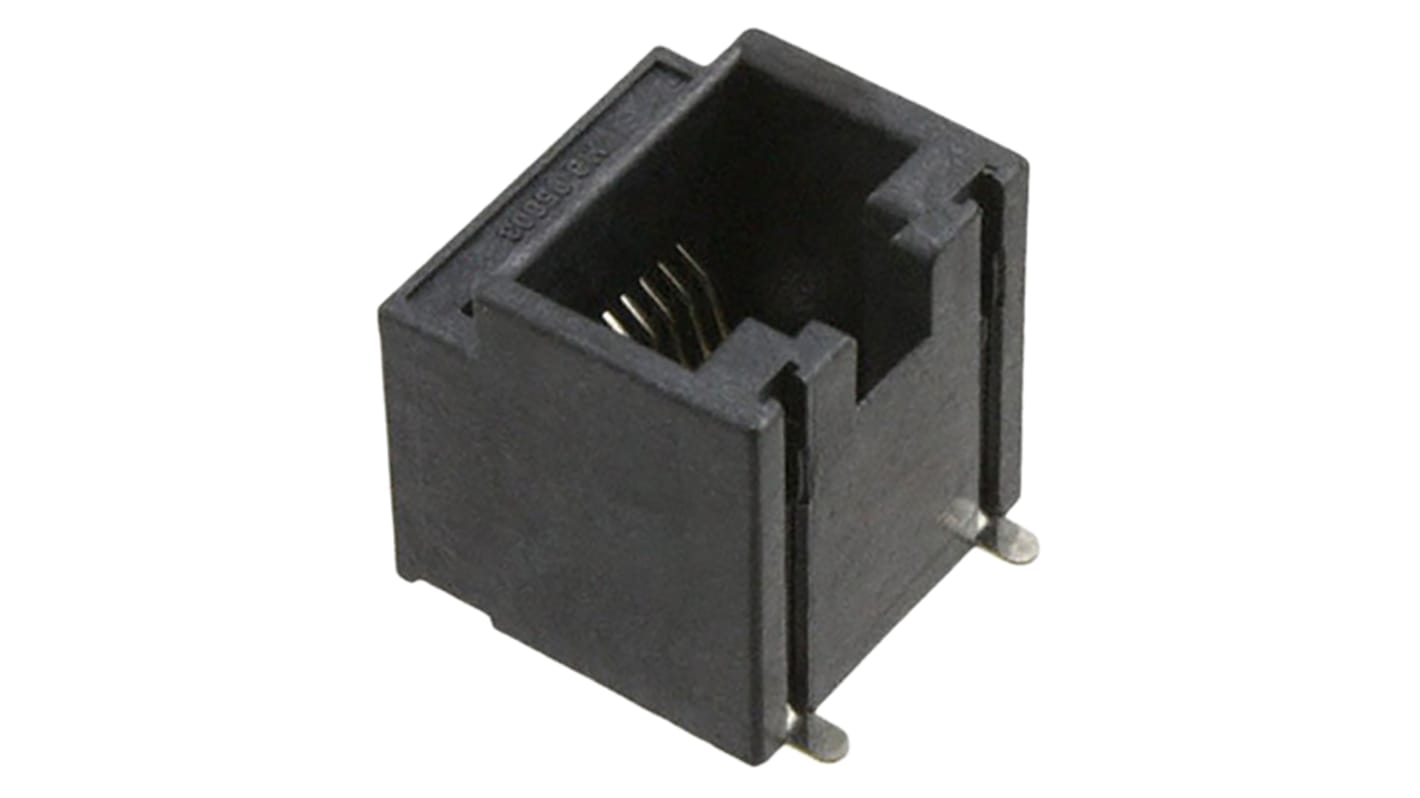 Molex RJ45 csatlakozó 8/8 utas Cat3, Függőleges, Nő, 85510 sorozat