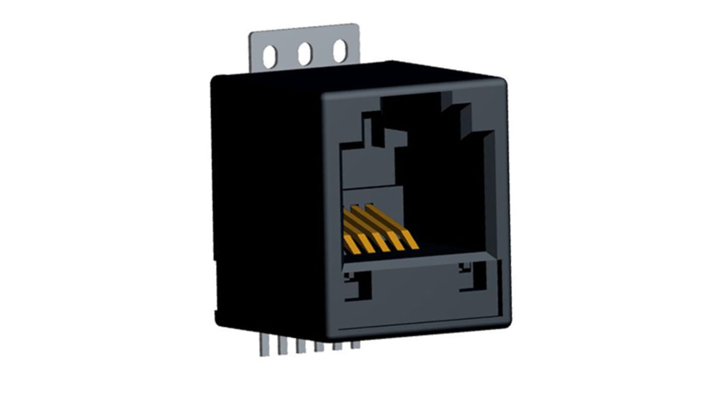 Molex RJ12 csatlakozó 6P6C utas Cat3, Függőleges, Nő, 85513 sorozat