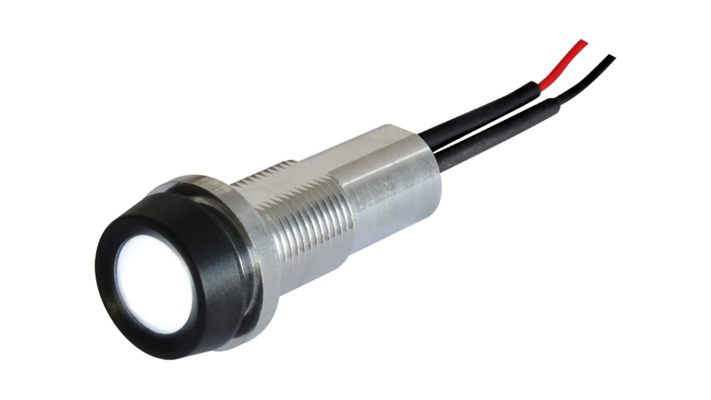 Oxley パイロットランプ, 12V, 白, 実装ホールサイズ:10.2mm, STR/LH10/12/FL30/H/WE