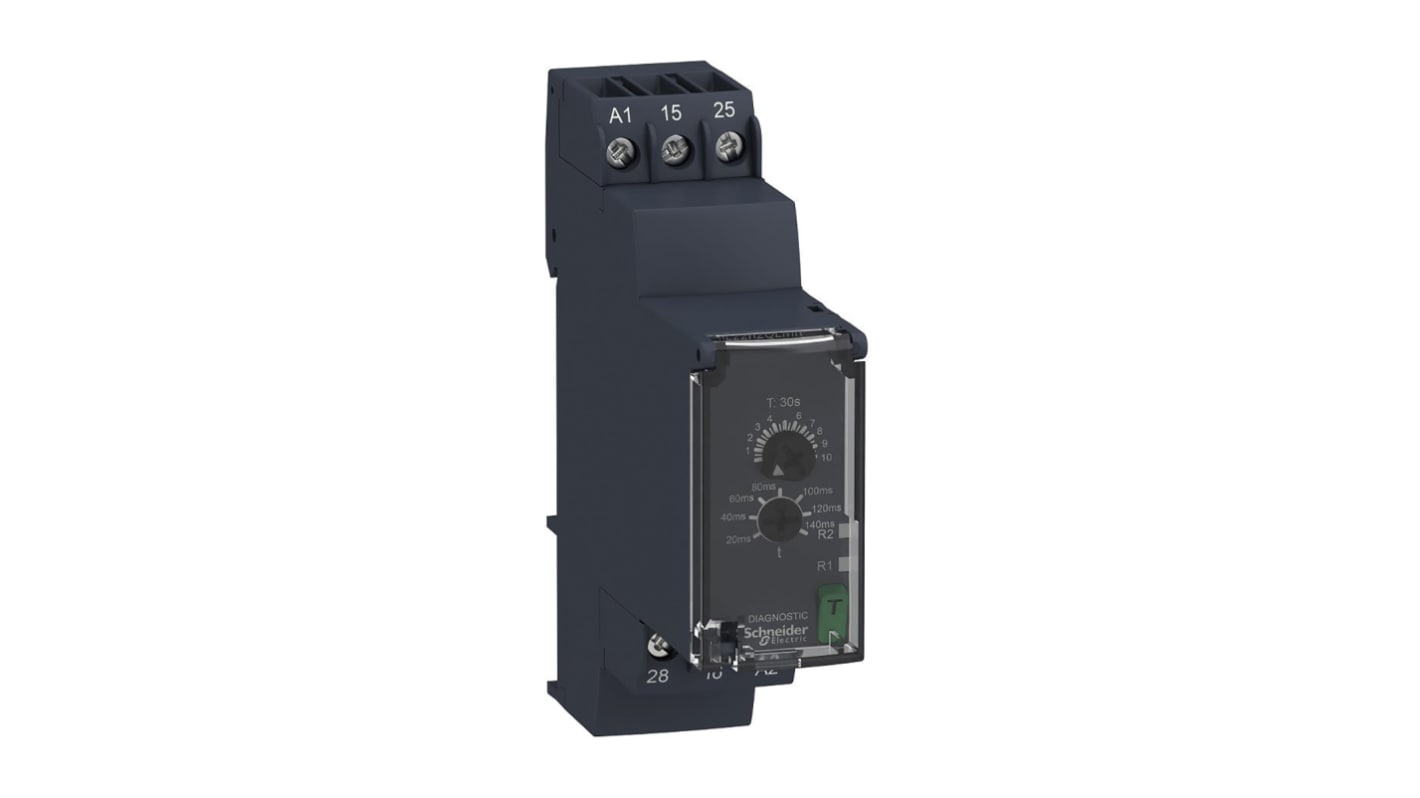 Timer Relay Schneider Electric, intervallo 0.05 → 1s, 1 poli, SPDT, Guida DIN