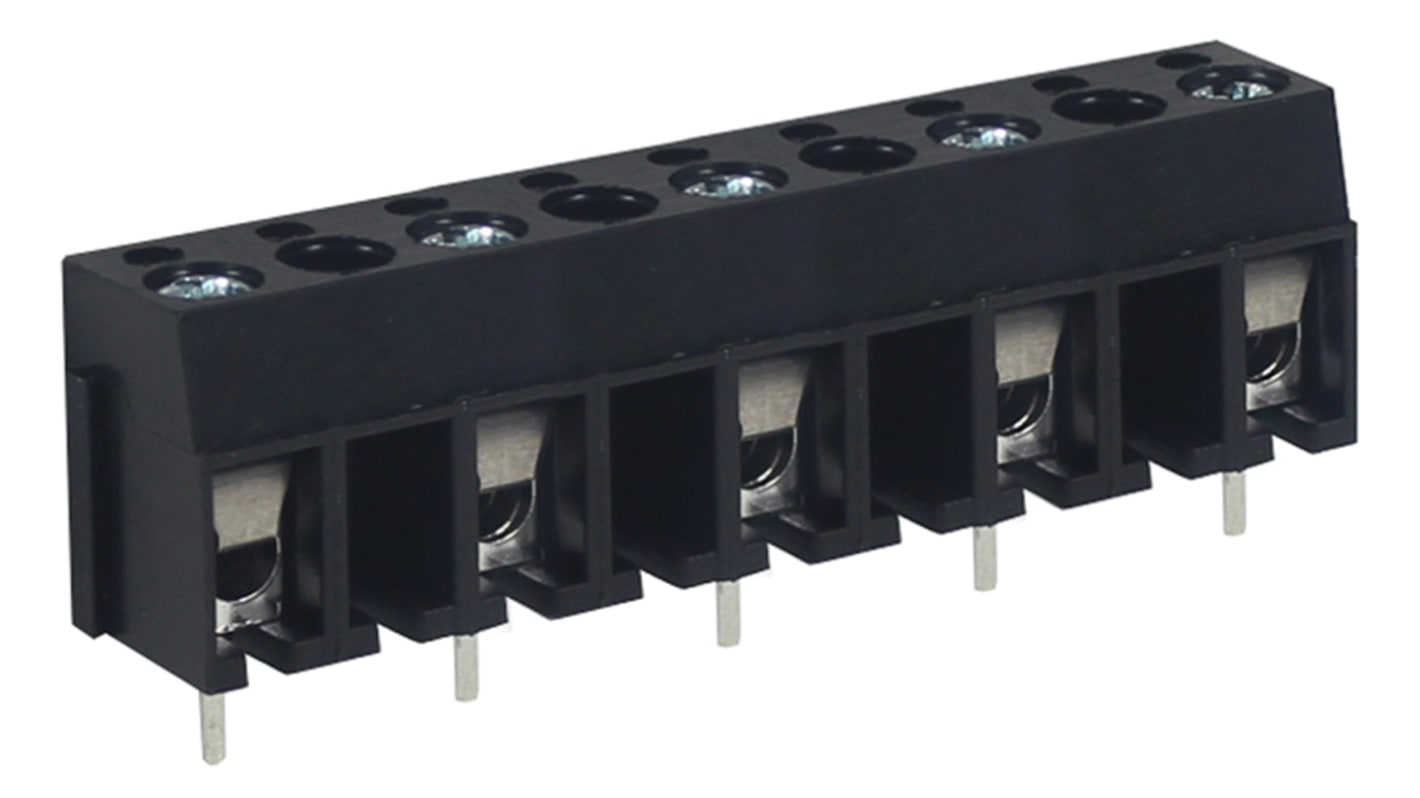 RS PRO PCB Terminal Block, 5-Contact, 10mm Pitch, Through Hole Mount, 1-Row, Screw Termination