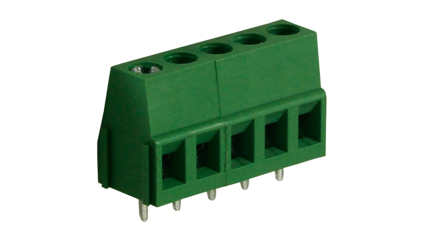 RS PRO PCB Terminal Block, 5-Contact, 5mm Pitch, Through Hole Mount, 1-Row, Screw Termination