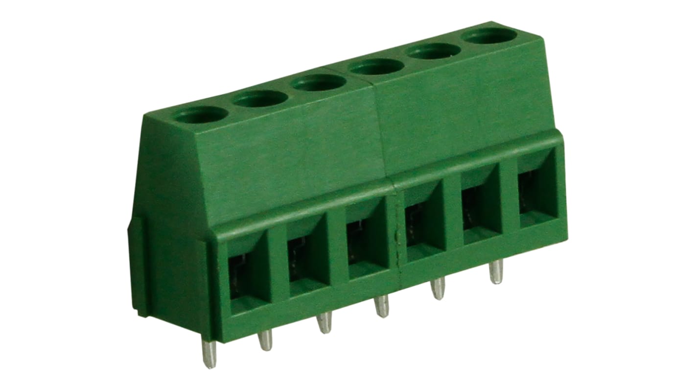 RS PRO PCB Terminal Block, 6-Contact, 5mm Pitch, Through Hole Mount, 1-Row, Screw Termination