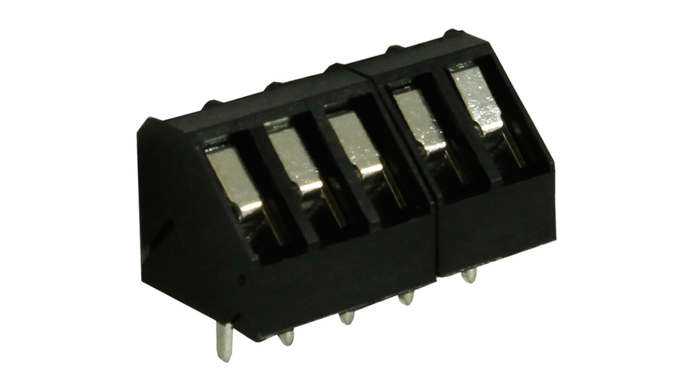 RS PRO PCB Terminal Block, 5-Contact, 5mm Pitch, Through Hole Mount, 1-Row, Screw Termination