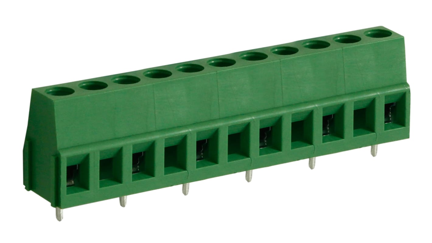 RS PRO PCB Terminal Block, 6-Contact, 10mm Pitch, Through Hole Mount, 1-Row, Screw Termination