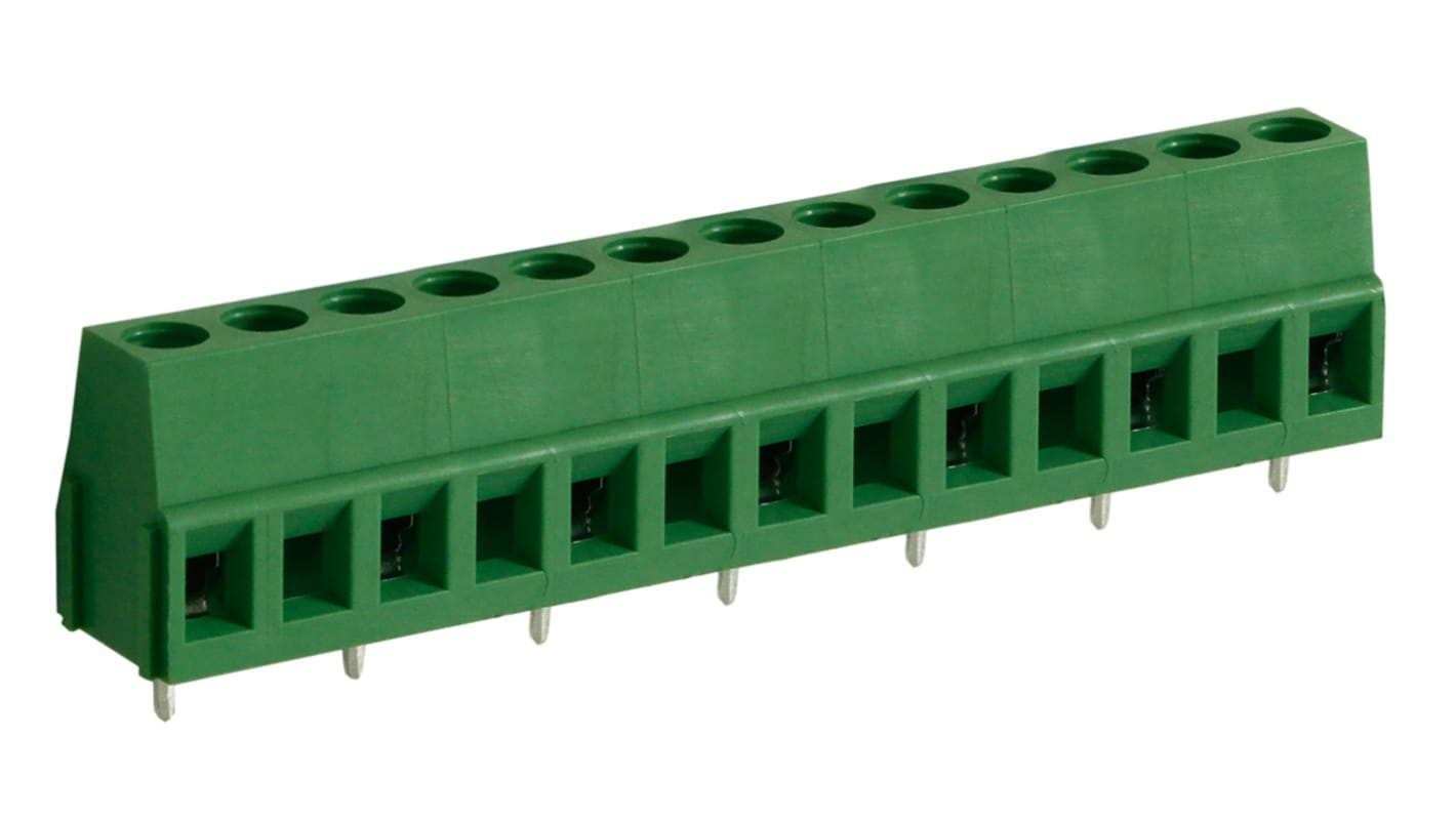 RS PRO PCB Terminal Block, 7-Contact, 10mm Pitch, Through Hole Mount, 1-Row, Screw Termination