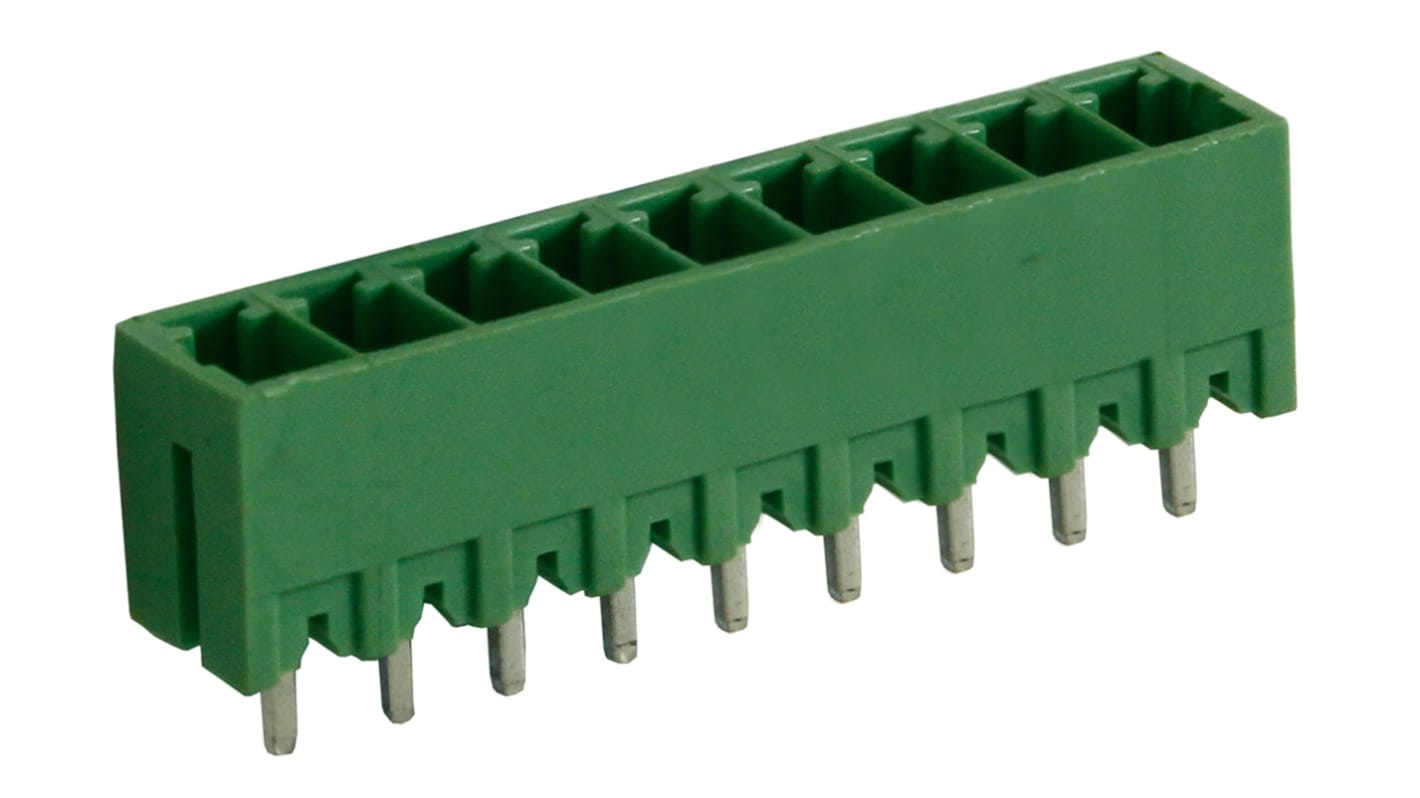 Bloque de terminal PCB RS PRO de 9 vías, 1 fila, paso 3.81mm, para soldar, Orificio Pasante