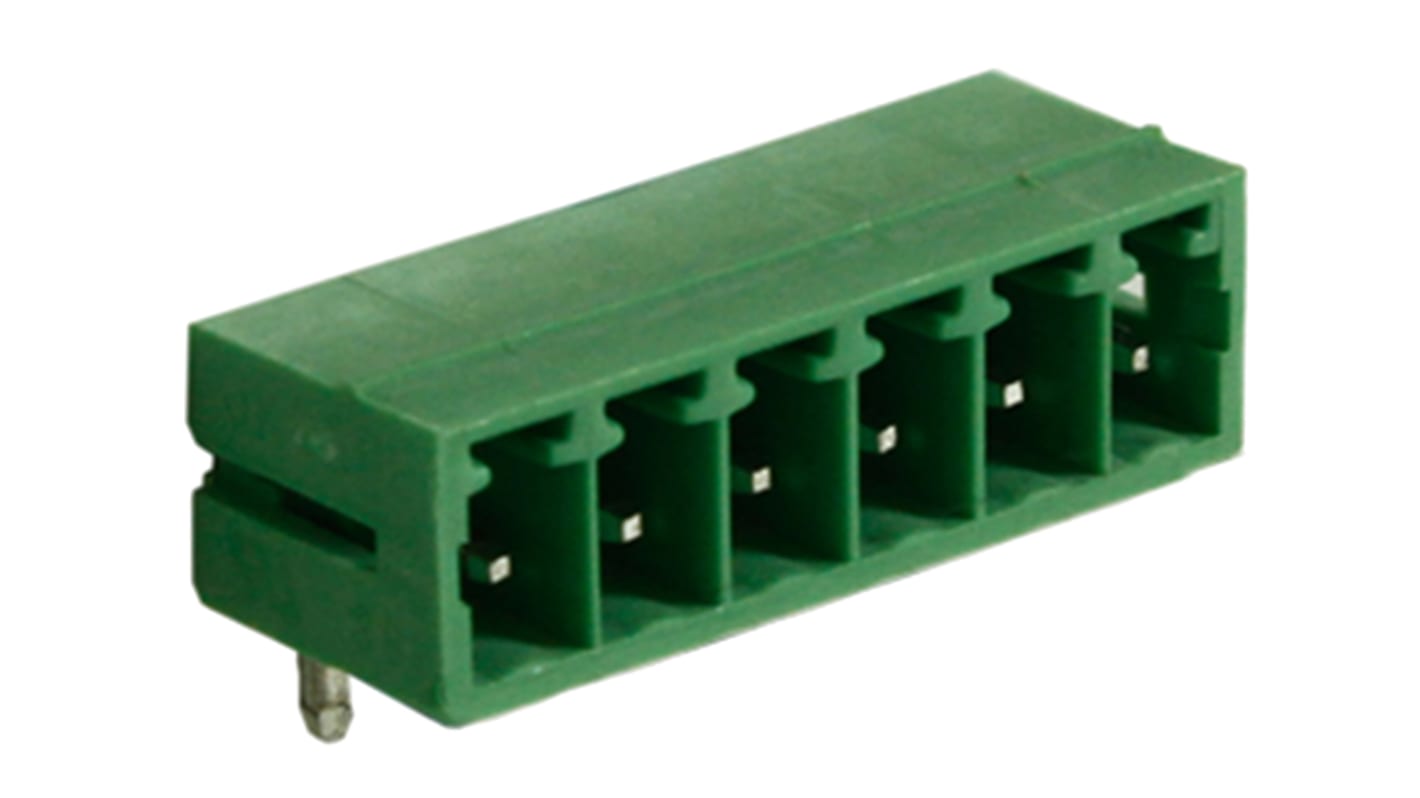 RS PRO 3.81mm Pitch 6 Way Right Angle Pluggable Terminal Block, Header, Through Hole, Solder Termination