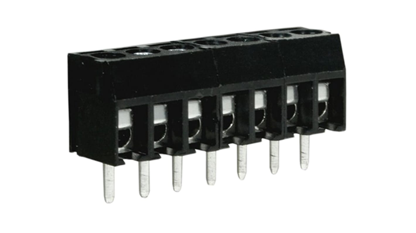 RS PRO 基板用端子台, 3.5mmピッチ , 1列, 7極, 黒