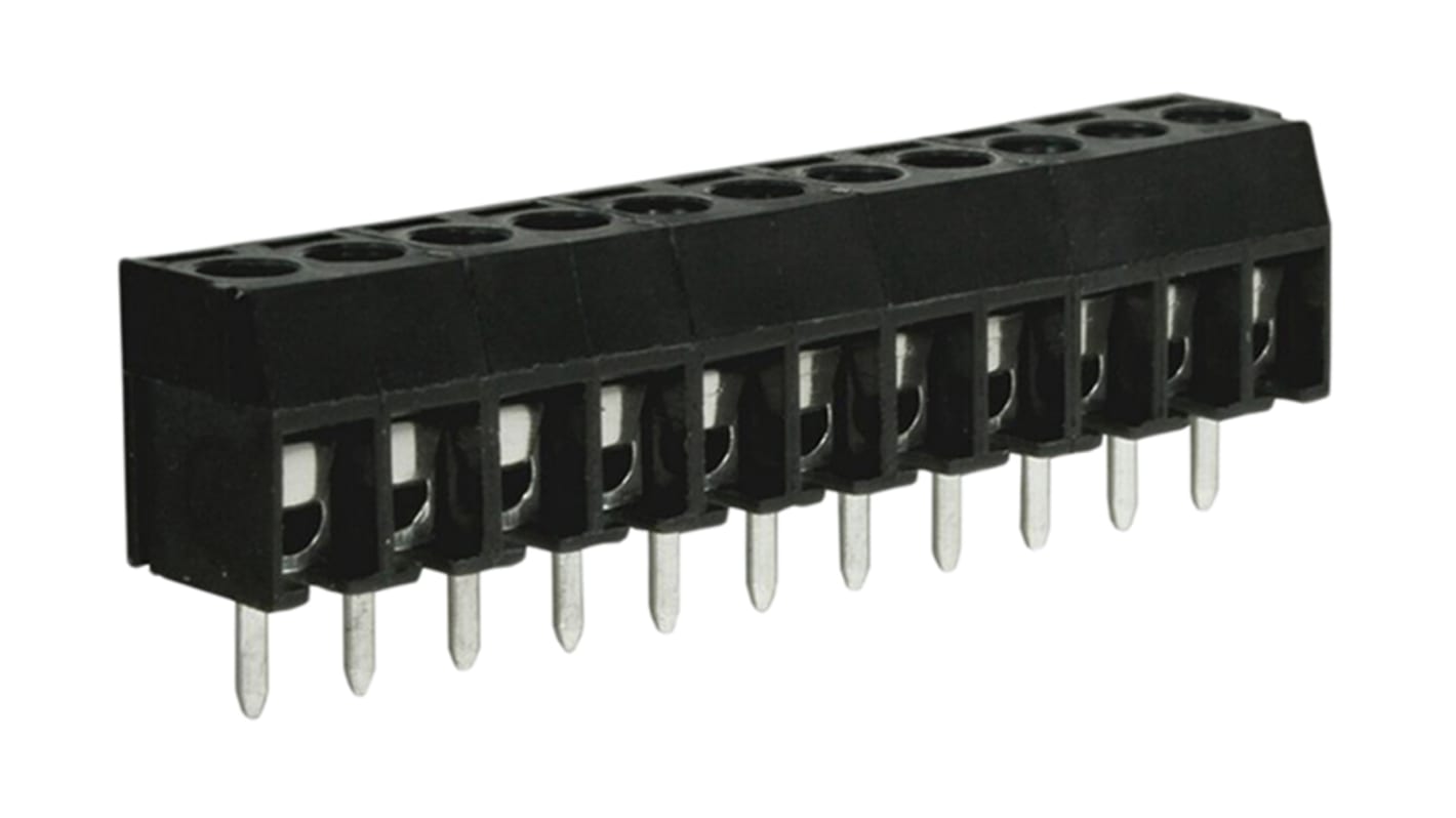 RS PRO 基板用端子台, 3.5mmピッチ , 1列, 11極, 黒