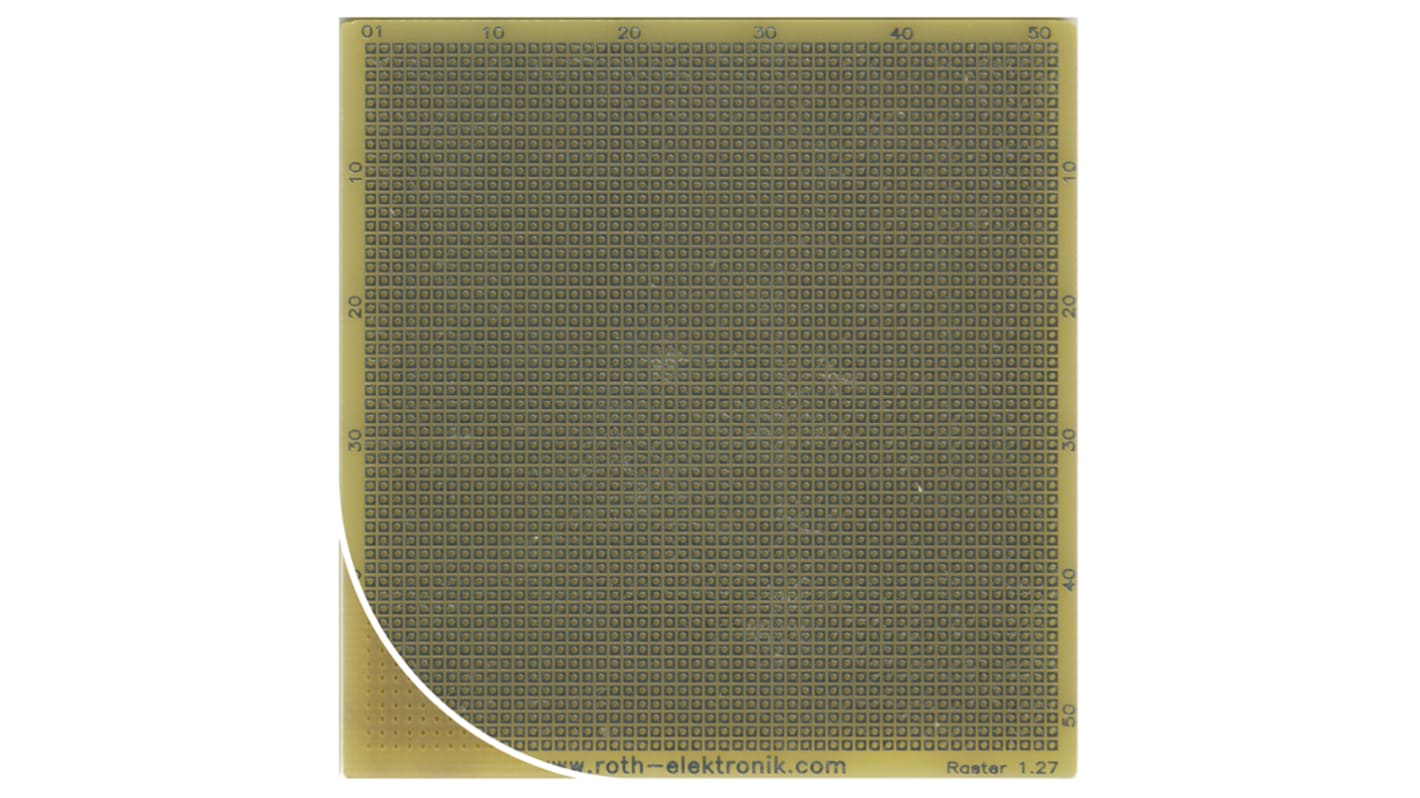 Placa de matriz RE013-LF, cara única, FR4, orificios: 51 x 52, diámetro 0.45mm, paso 1.27 x 1.27mm, 70.48 x 68.58 x