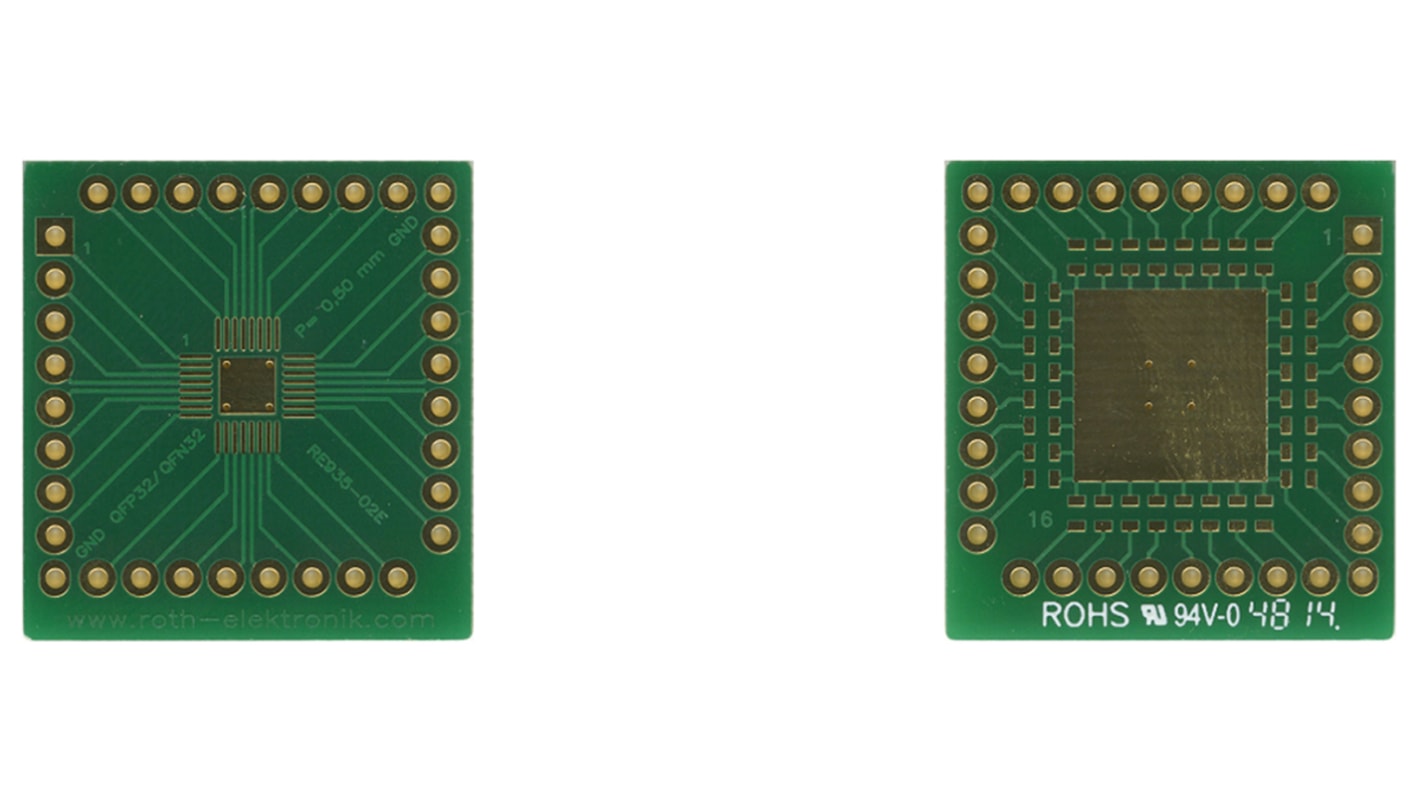 RE935-02E, Double Sided Extender Board Multiadapter With Adaption Circuit Board FR4 28.57 x 26.67 x 1.5mm