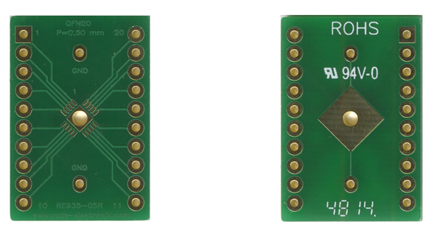 RE935-05R, Double Sided Extender Board Multiadapter With Adaption Circuit Board FR4 27.94 x 19.05 x 1.5mm