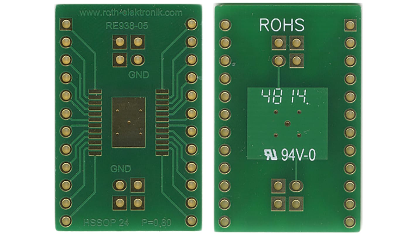 Roth Elektronik Adapter mit Adaptionsplatine Epoxidfaserverstärktes Glas 35μm 2-seitig 32.38 x 20.95 x 1.5mm