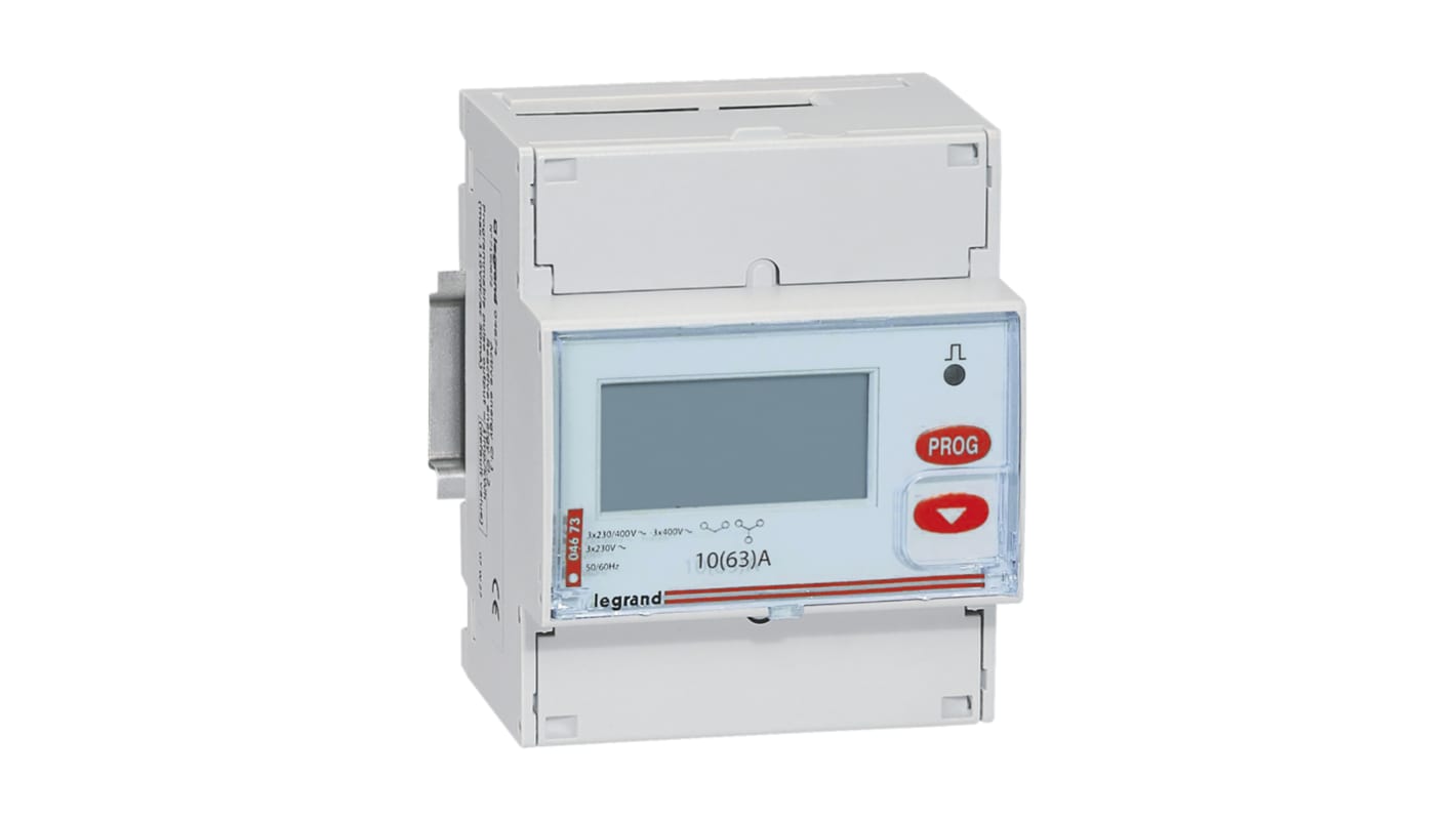 Medidor de energía Legrand serie EMDX3, display LCD, con 8 dígitos, 3 fases