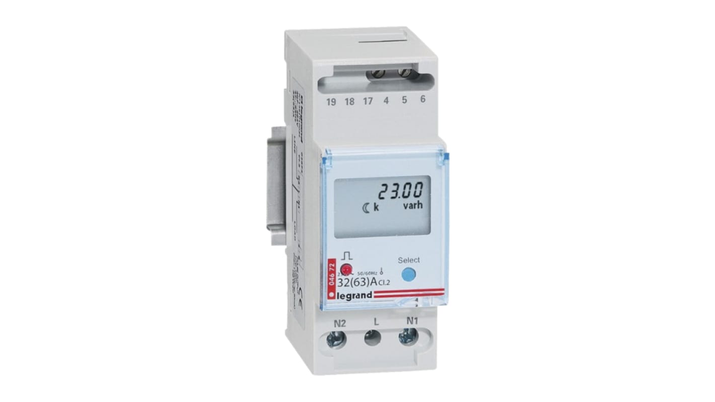 Medidor de energía Legrand serie EMDX3, display LCD, con 7 dígitos, 1 fase