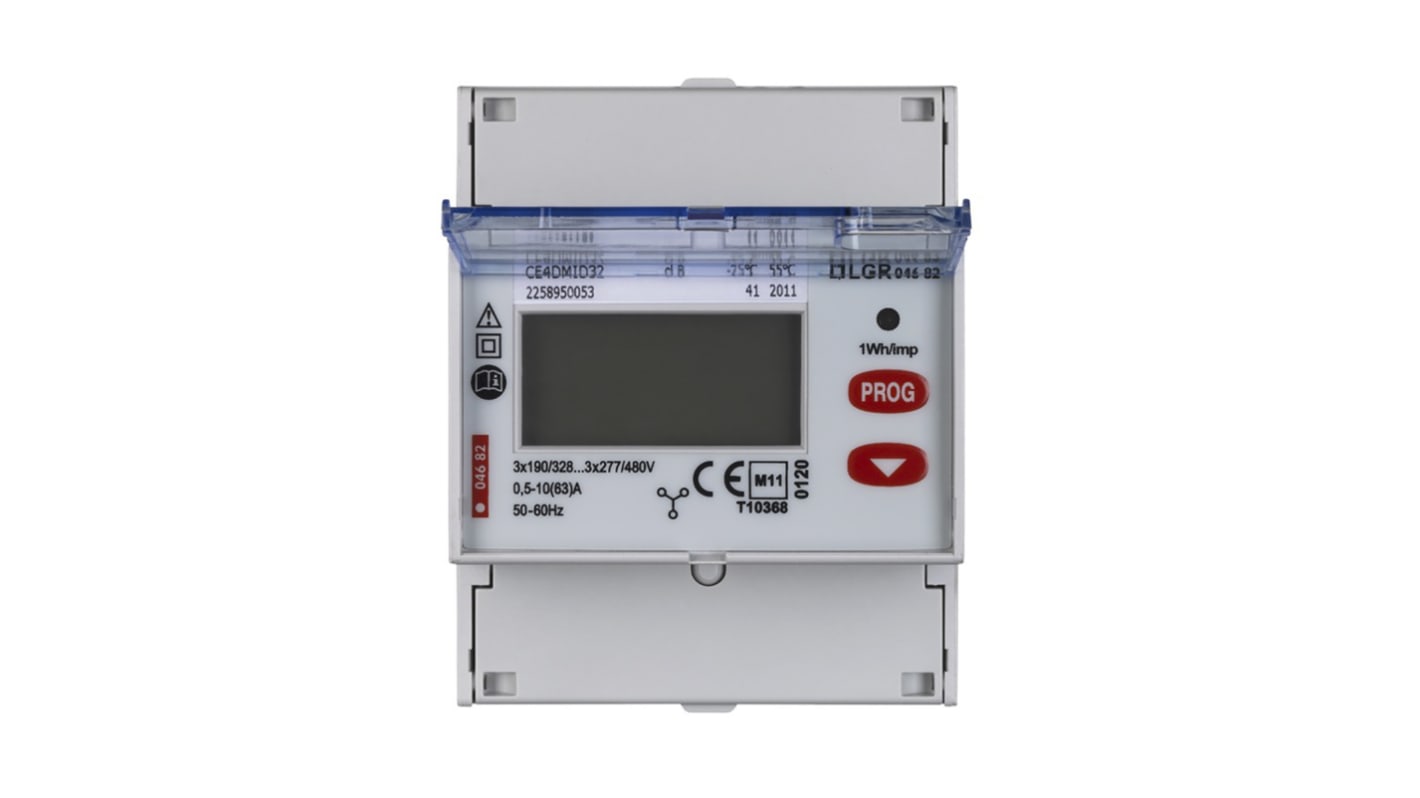 Legrand Energiamérő LCD, 8-számjegyes, 3-fázisú, impulzuskimenettel, EMDX3 sorozat