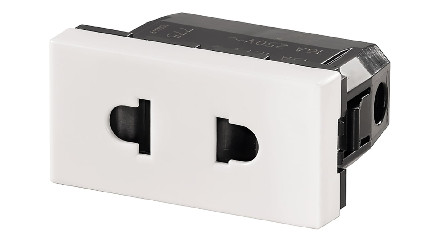 Weidmüller White 1 Gang Power Socket, 2 Poles, 16A