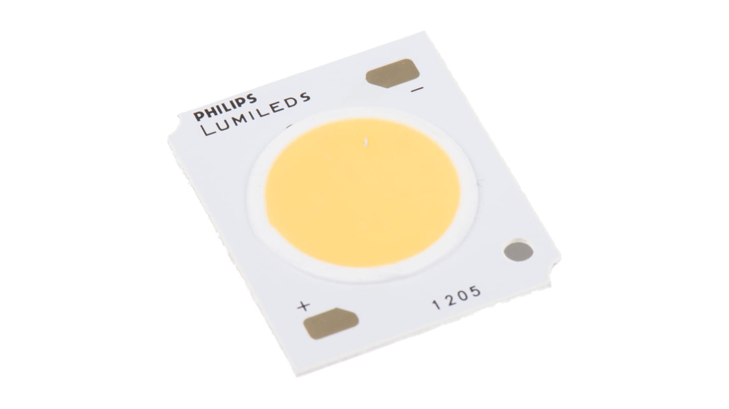 Lumileds LUXEON CoB Gen2 CoB-LED, 35 V, 2700K, 2565 lm, Weiß, 1200mA, 24 x 20 x 1.5mm, 13mm, 115°, Ra 80
