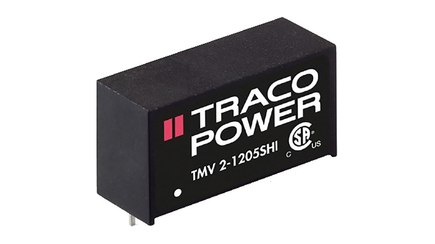 TRACOPOWER TMV 2HI DC-DC Converter, 5V dc/ 400mA Output, 13.5 → 16.5 V dc Input, 2W, Through Hole, +80°C Max