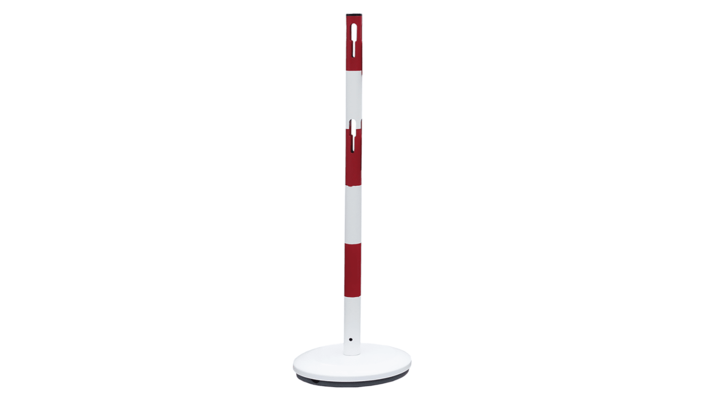 RS PRO Red & White Steel Barrier Post