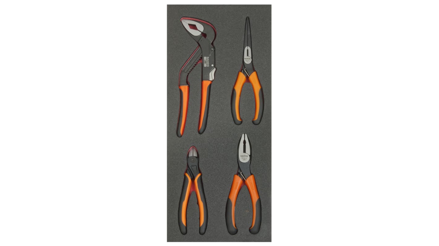 Bahco 4-Piece Plier Set, 180 mm Overall