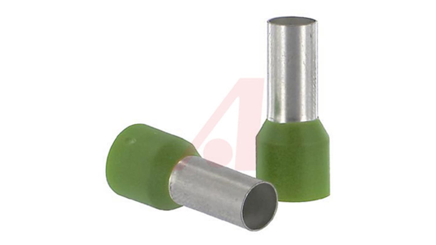 Altech Insulated Crimp Bootlace Ferrule, 12mm Pin Length, 6.2mm Pin Diameter, 16mm² Wire Size, Green