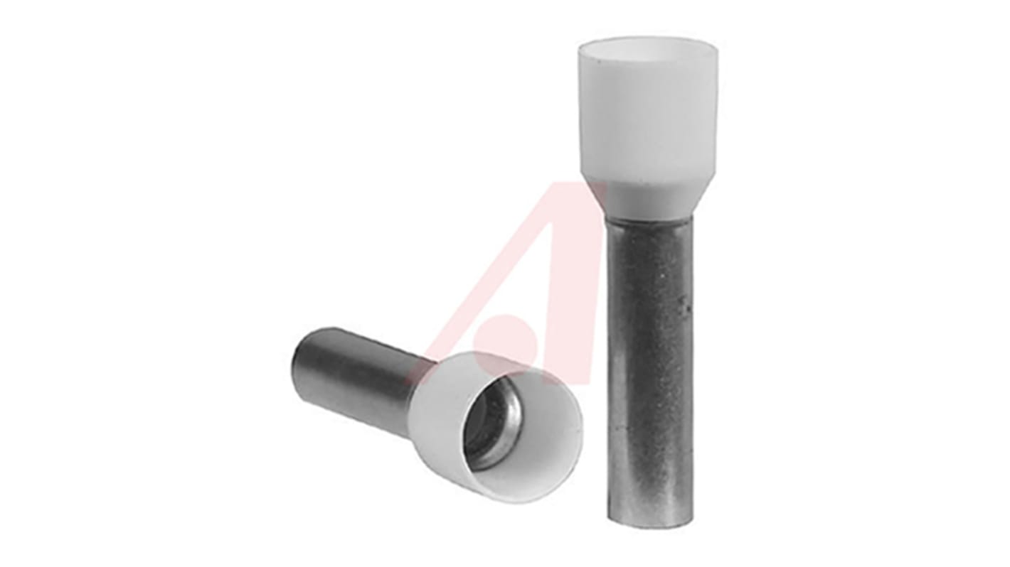 Altech Insulated Crimp Bootlace Ferrule, 18mm Pin Length, 4.9mm Pin Diameter, 10mm² Wire Size, White