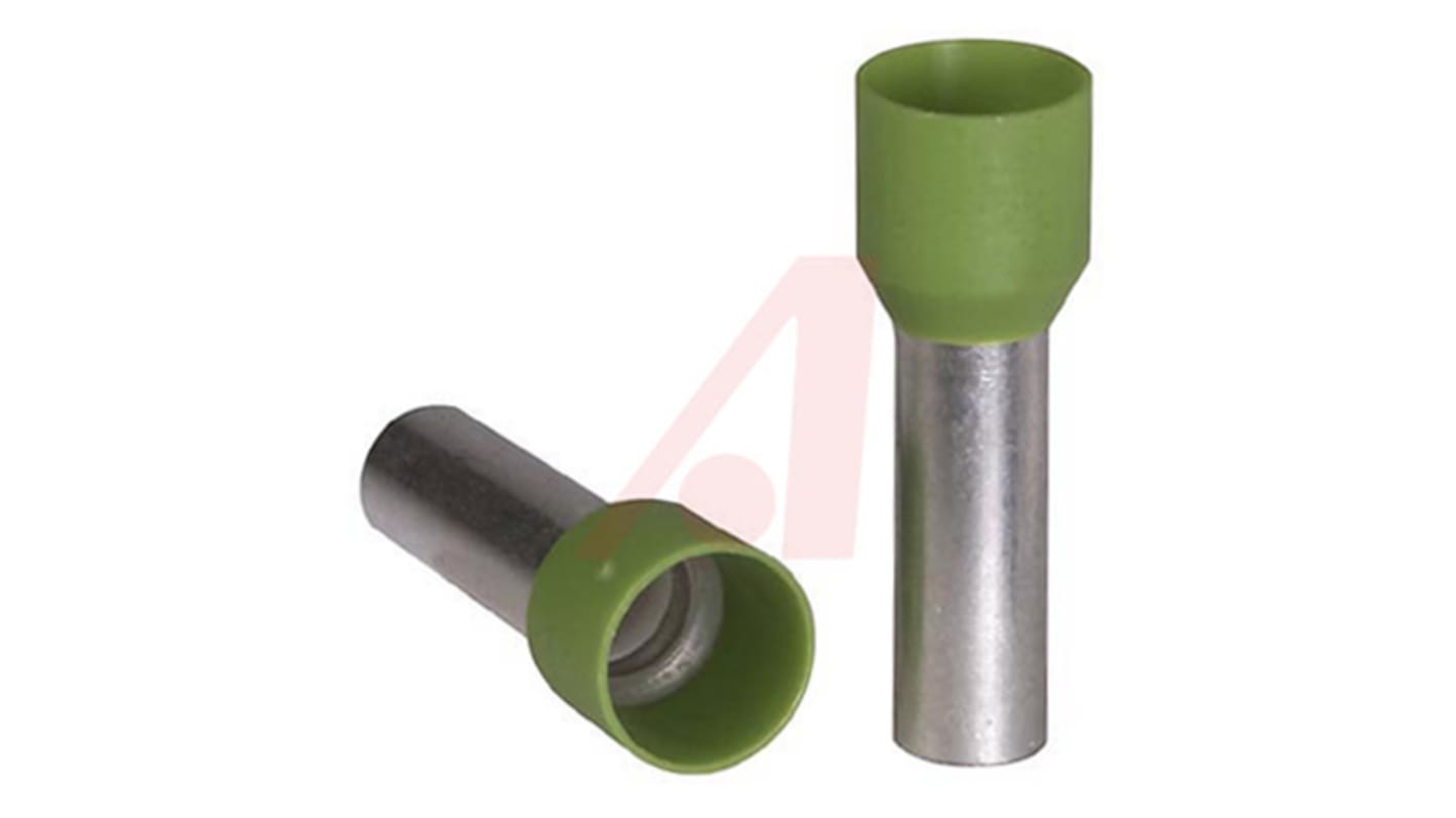 Altech Insulated Crimp Bootlace Ferrule, 18mm Pin Length, 6.2mm Pin Diameter, 16mm² Wire Size, Green