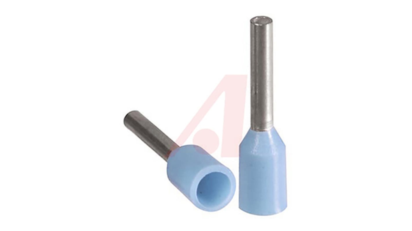 Altech Insulated Crimp Bootlace Ferrule, 6mm Pin Length, 1.2mm Pin Diameter, 0.34mm² Wire Size, Blue