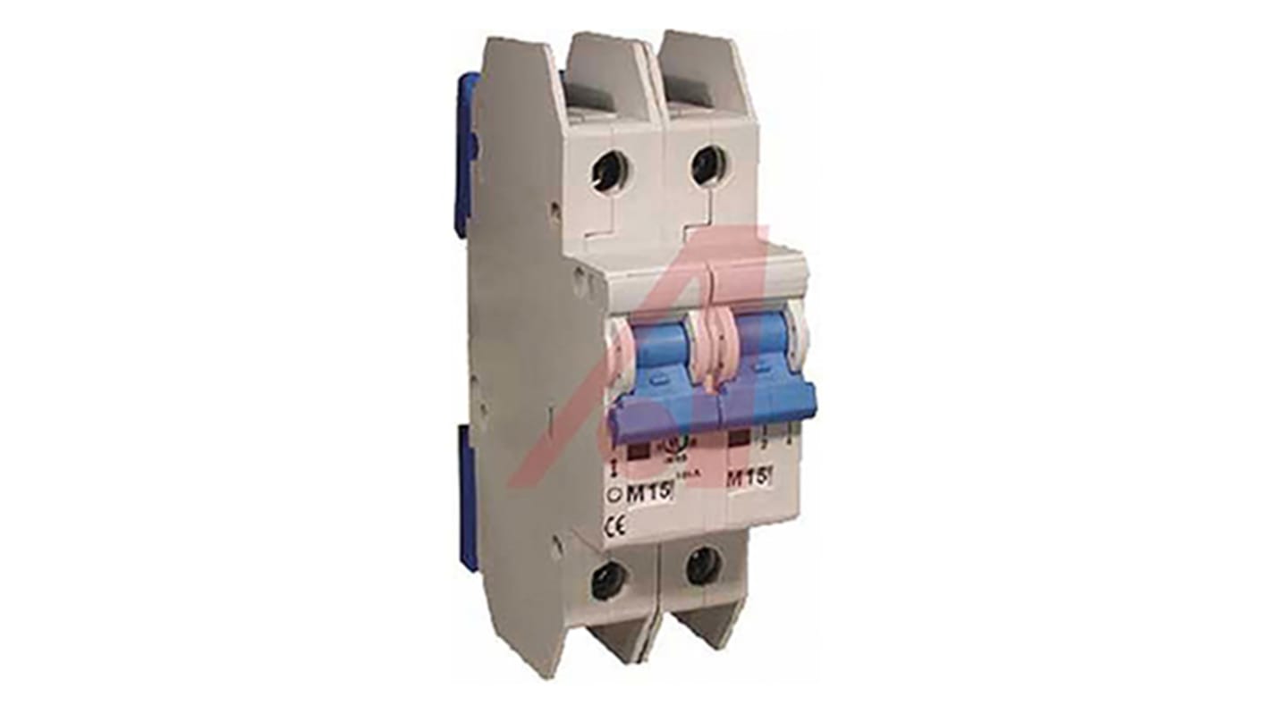 Altech Thermal Circuit Breaker - L 2 Pole 277V Voltage Rating DIN Rail Mount, 0.2A Current Rating