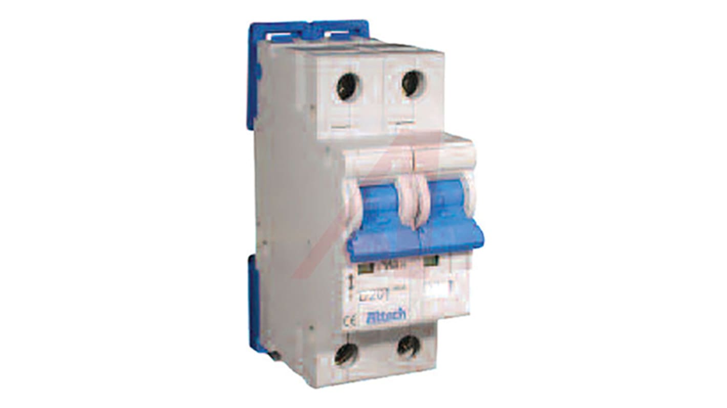 Altech Thermal Circuit Breaker - R 2 Pole 480Y/277V Voltage Rating DIN Rail Mount, 1A Current Rating