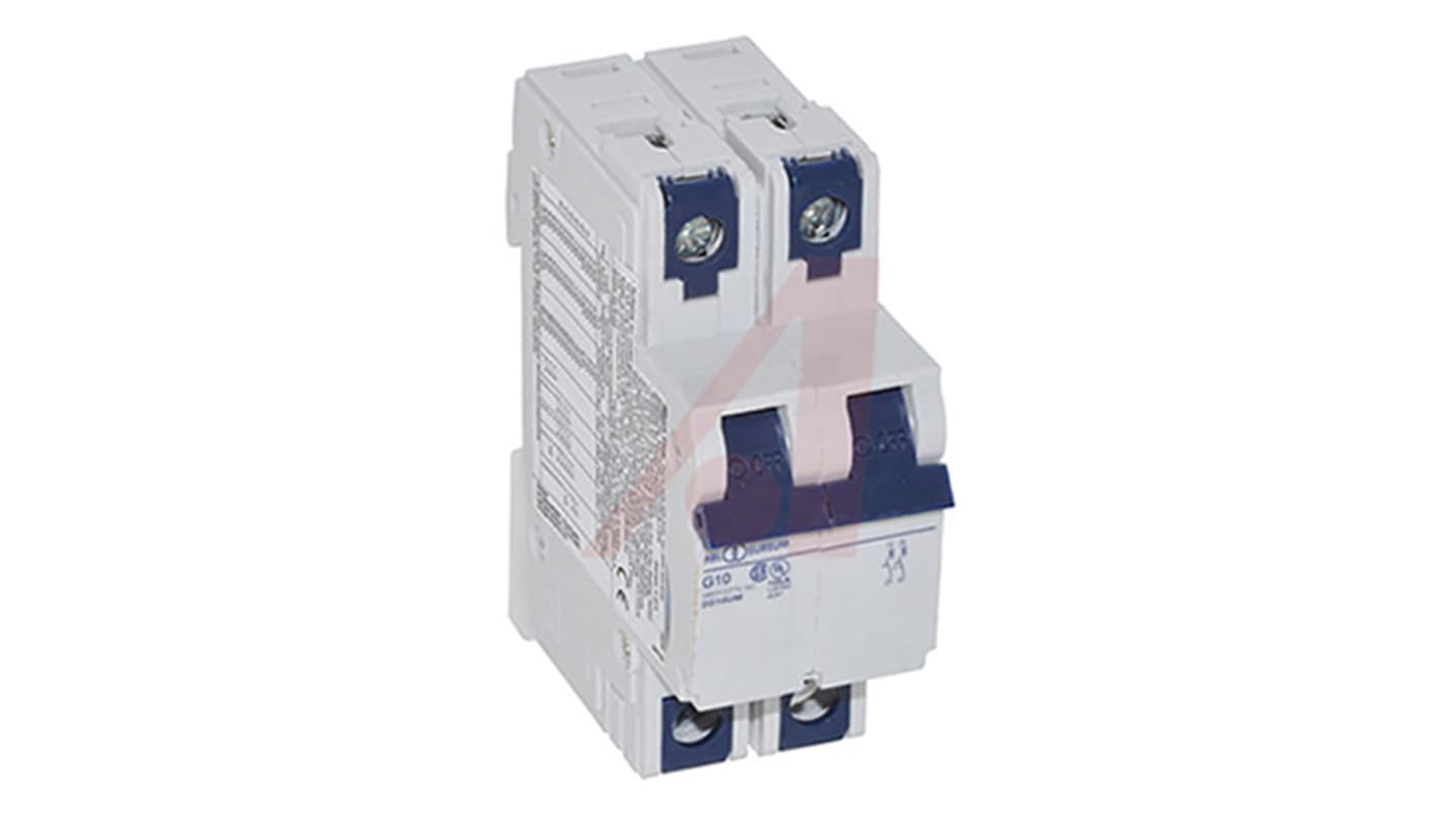 2G8UM Altech Thermal Circuit Breaker VEA 2 Pole 277V Voltage Rating DIN Rail Mount, 8A