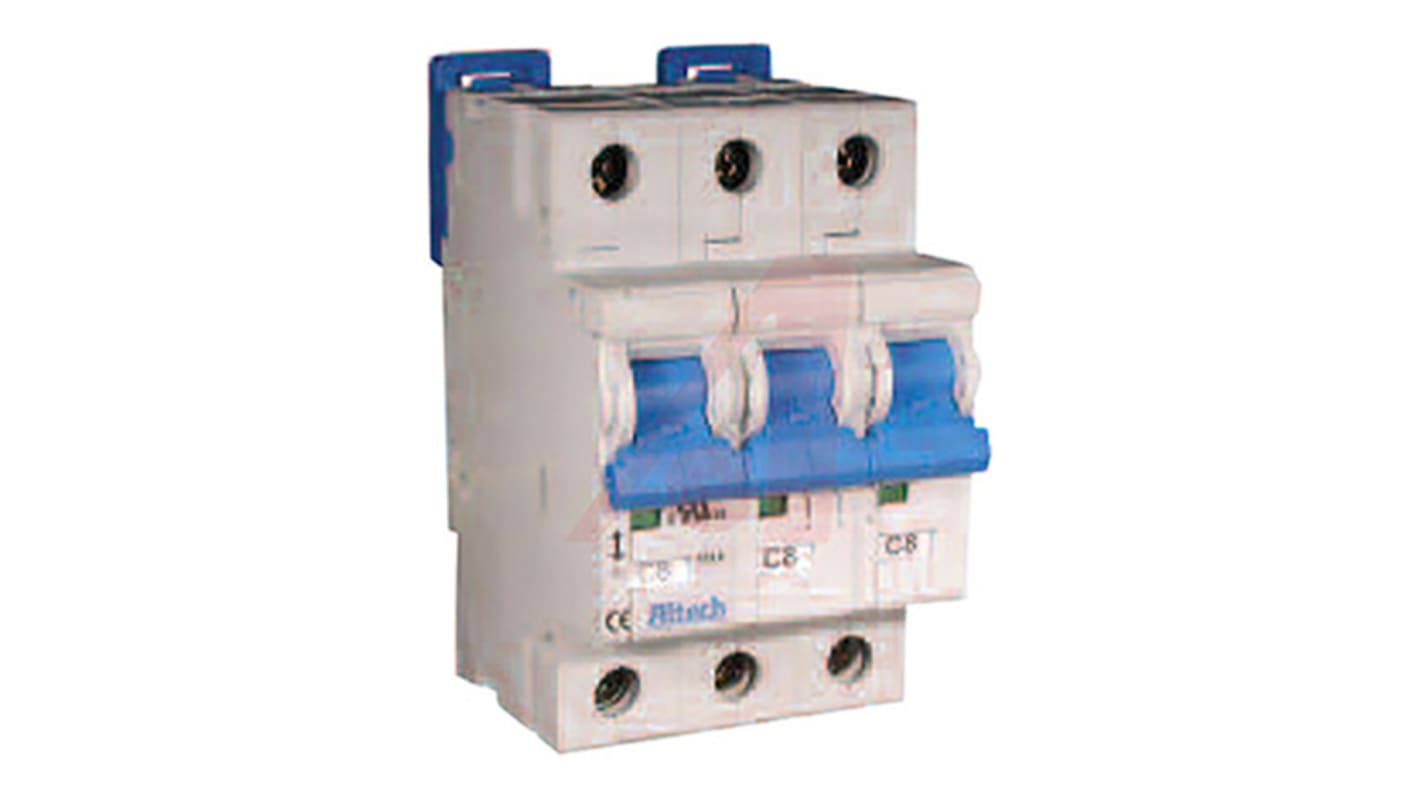 Altech Thermal Magnetic Circuit Breaker - R 3 Pole 480Y/277V Voltage Rating DIN Rail Mount, 25A Current Rating